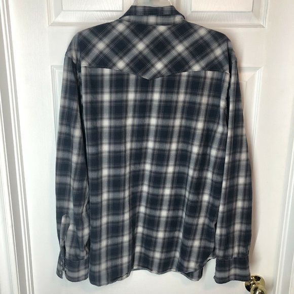 Lucky Brand Men’s Size XL Blue Plaid Snap Front - Picture 2 of 7